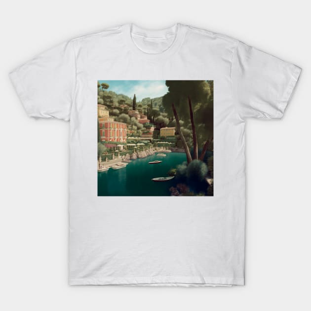 Portofino on the Ligurian Sea III T-Shirt by hamptonstyle